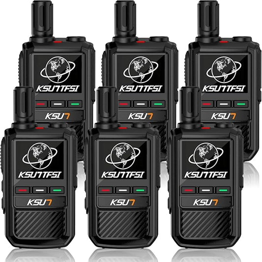 Lifetime Free Global Rapid Walkie Talkies Unlimited Range Nationwide PTT 4G LTE PoC Long Range Two Way Radio 5000 Miles Long Distance with Flashlight for Family,Outdoor,Logistics (6 Pack with SIM)