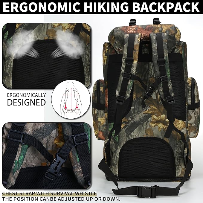 Hiking Backpack for Men 70L/100L Camping Backpack Military Rucksack Molle 3 Days Assault Pack for Climbing