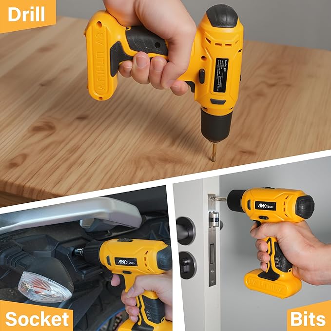 Drill Set, Tool Kit with 8V Power Cordless Drill, Household Repair Tool for Men Women, 154 Piece for Home, Car, Garage, Portable Toolbox Storage Case