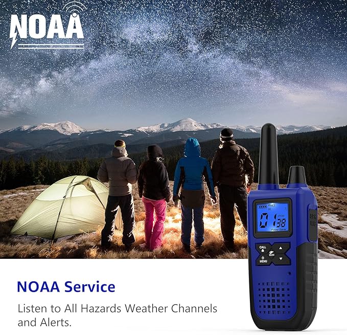 Walkie Talkies Rechargeable for Adults Long Range with Earpiece NOAA Weather Alert, Multi-purpose 2 Way Radio 6 Pack for Team Work Senior Care Kid Adventure Family Camping Hiking Skiing Cruise