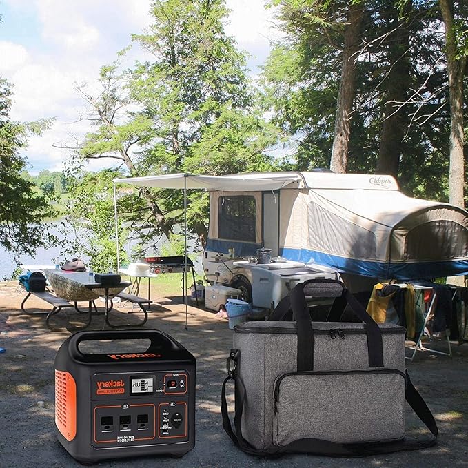 Portable Power Station Storage Bag, Travel Carrying Case for Jackery 1000, ECOFLOW River Max, Bluetti EB70S, GRECELL T1000, Gray