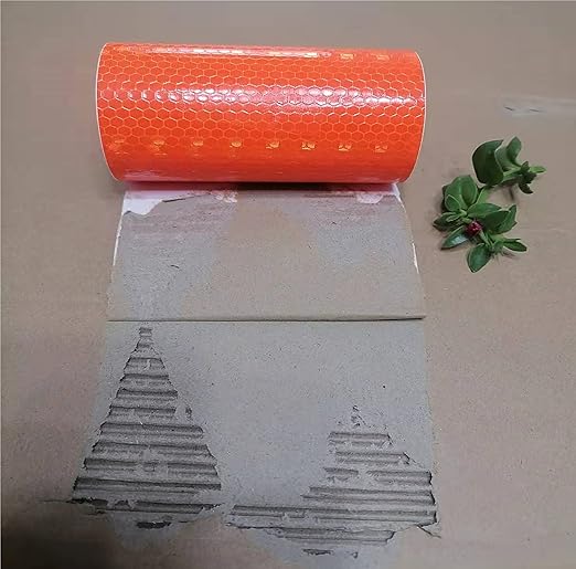 Orange Reflective Tape Outdoor Waterproof 4 inch, High Visibility Industrial Marking Tape, Safety Adhesive Stickers (11 feet)
