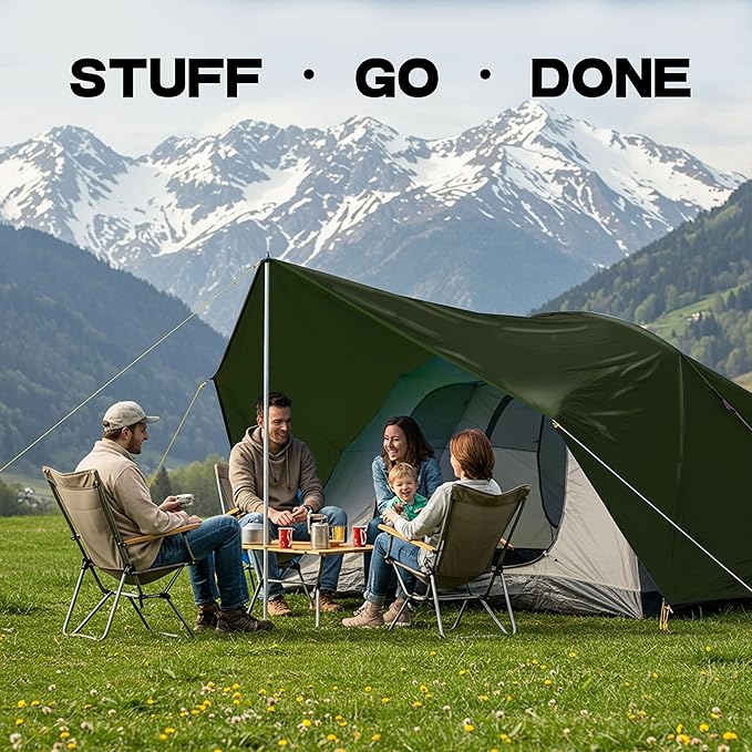 Heavy Duty Tarp 16' x 24' 9-mil Waterproof Poly Reinforced Tarp Cover Tent Shelter Camping Tarpaulin with Grommets Forest Green