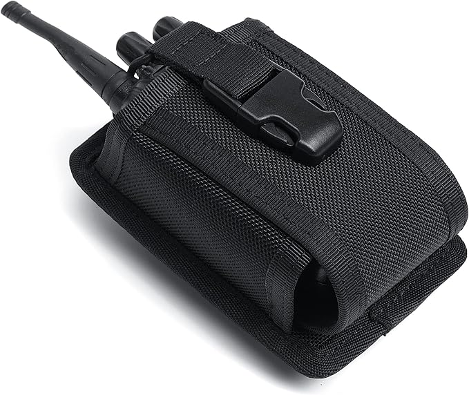 TACNEX Universal Radio Holster Tactical Two Ways Radio Holder Compact Elastic Walkie Talkies Pouch Nylon Case w/MOLLE Strap Duty Belt Clip for Police Leo Security Firefighter Rescue EMS EMT Military