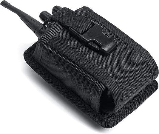 TACNEX Universal Radio Holster Tactical Two Ways Radio Holder Compact Elastic Walkie Talkies Pouch Nylon Case w/MOLLE Strap Duty Belt Clip for Police Leo Security Firefighter Rescue EMS EMT Military