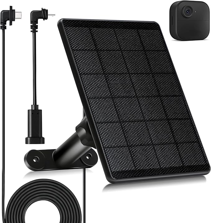 Solar Panel for Blink Outdoor 4(4th Gen)/Blink Outdoor(3rd Gen) XT3 and Blink XT2/XT Camera,6W Solar Charger for Blink with 360° Adjustable Mount 5.9in to 8.7in,9.84ft Outdoor Power Cable,Waterproof