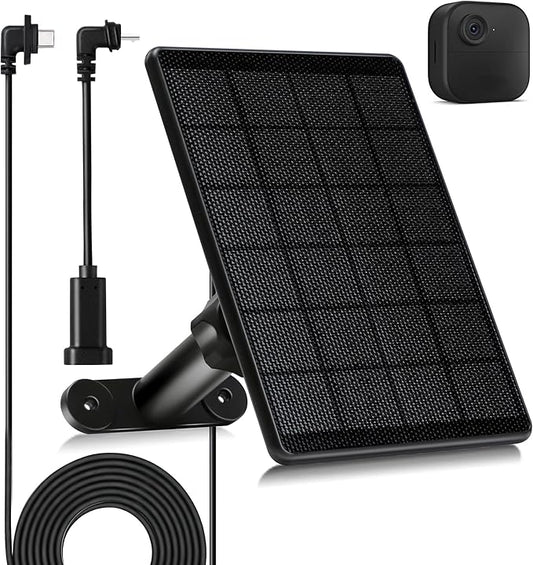 Solar Panel for Blink Outdoor 4(4th Gen)/Blink Outdoor(3rd Gen) XT3 and Blink XT2/XT Camera,6W Solar Charger for Blink with 360° Adjustable Mount 5.9in to 8.7in,9.84ft Outdoor Power Cable,Waterproof