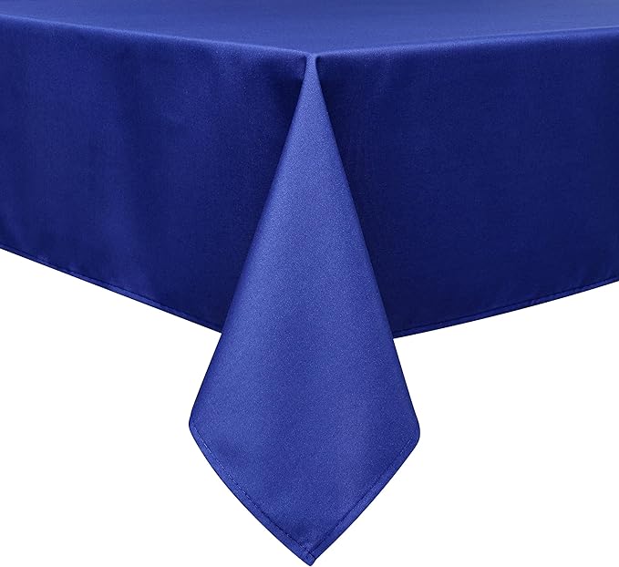 Wewoch Royal Blue Rectangle Tablecloth Water Resistant Washable Polyester Table Cloth for Dining,Kitchen, Parties Weddings and Outdoor Use 52 Inch by 70 Inch