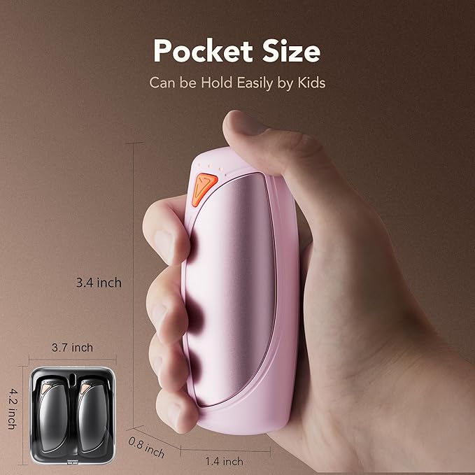 Hand Warmers Rechargeable 2 Packs, Double Sided Heating with AI Charging Case, 14000mAh Electric Hand Warmer Ultra Long Battery Life, Portable Heater Gifts for Christmas,Camping,Hunting