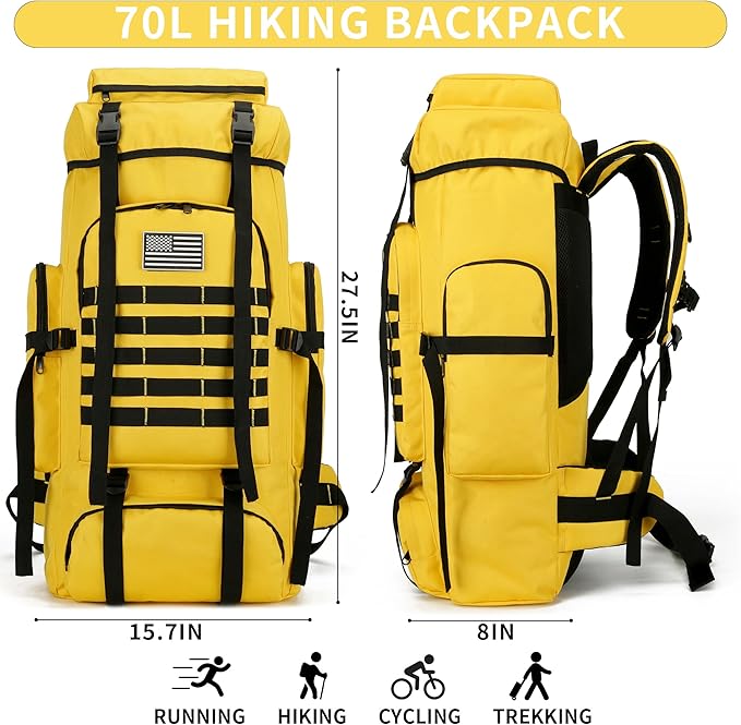 Hiking Backpack for Men 70L/100L Camping Backpack Military Rucksack Molle 3 Days Assault Pack for Climbing