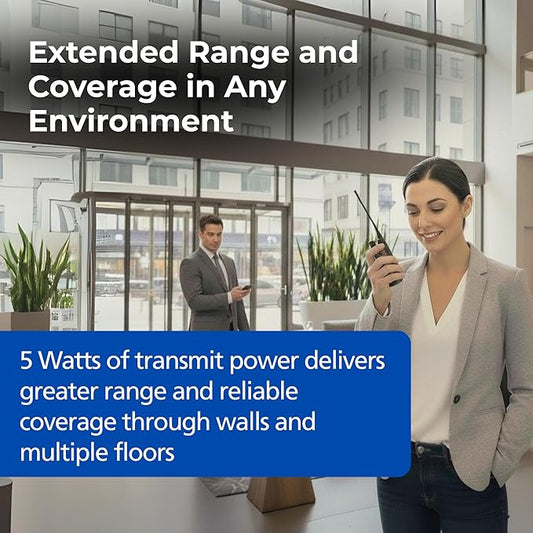 KENWOOD ProTalk NX-P1300AU 5W UHF Business Radio – in-Building Coverage, 64 Channels/4 Zones, Up to 15-Hour Battery, Loud 1,000 mW Speaker, Rugged MIL-STD 810 & IP54/55, Upgradable NXDN Digital