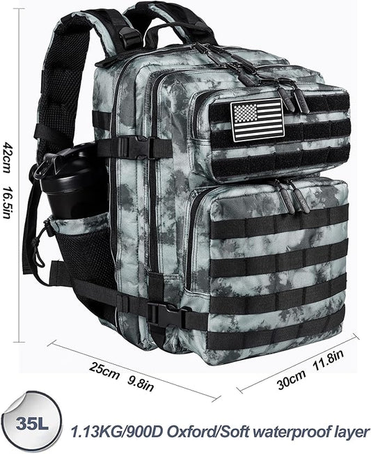 LHI Tactical Military Backpack for Men and Women 25L/35L Army Assault Pack Bag Small Rucksack with Bottle Holder