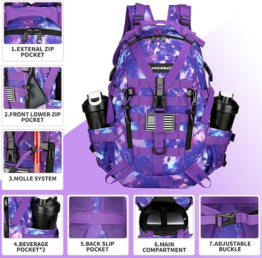 25L Tactical Backpack Hiking Daypacks Outdoor Military Molle Bag EDC Rucksack Motorcycle Backpack for Camping