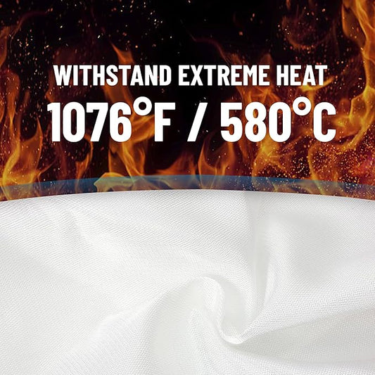 Fire Suppression Blanket - Waterproof, Oil-Resistant, Fiberglass Fire Blanket for Home, Kitchen, Grill, BBQ, Fireplace with Rapid Deployment | Reusable High Heat Resistant Safety Sheet