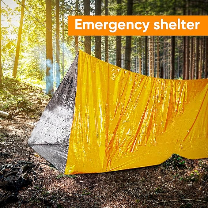 General Medi Emergency Blanket (12-Pack), Emergency Gold Foil Blanket– Perfect for Outdoors, Hiking, Survival, Marathons or First Aid