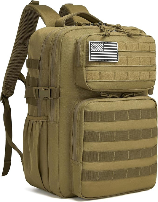Wotony Military Tactical Backpack for Men Waterproof Daypack 3 Day Assault Pack Molle Bag with Water Bottle Holder