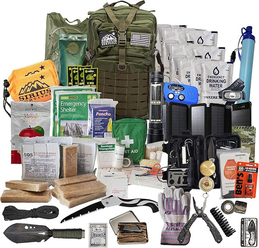 Bug Out Bag - Premium Bugout Backpack Pre-Packed Survival Kit - Ultimate 72 Hour Backpack Survival Kit - Comprehensive Survival Items - Go Bag Emergency