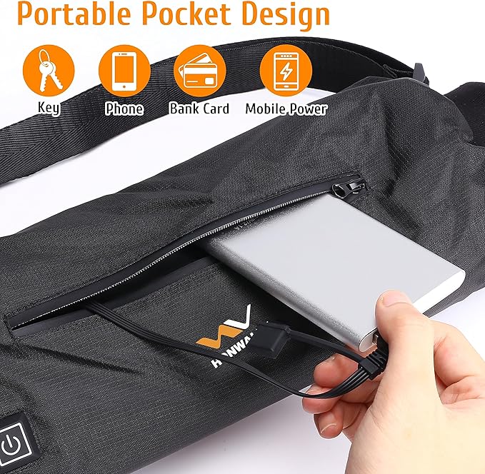 Electric Heated Hand Warmer Pouch,(No Build in Battery) Gloves with Double Sided Heating Areas- Portable USB Heated Hand Muff for Men & Women - Ideal for Football, Hunting,Fishing,Camping, Golf