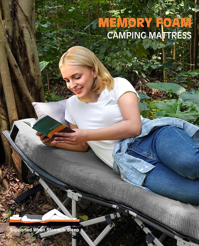 4 INCH Extra Thick Memory Foam Camping Mattress, 30D Foam Camp Pad for Car Tent Cot, Roll Up Mattress for Guests Sleepovers RV Truck Camper