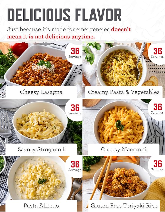 ReadyWise Emergency Food Supply - 720 Servings, 6 Buckets, Freeze Dried & Dehydrated Package of Long Term Meals, Survival Kit for Camping, Prepper Food Storage Supplies, up to 25 Year Shelf Life