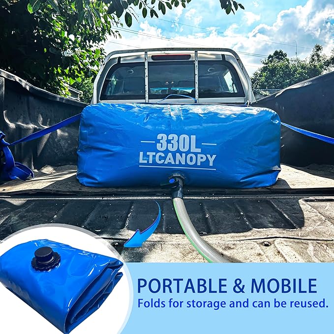 500L/130gal Water Storage Bladder,Large-Capacity Foldable Water Bladder Tanks Container,Collapsible Soft Drought-Resistant Water Bag, fire-Fighting Agricultural use Water Tank(500L)