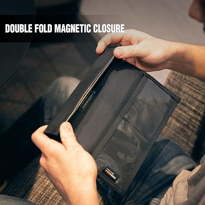 Faraday Defense Faraday Bag Jacket Pro for Phones | Magnetic Closure, Shielding - Law Enforcement & Military, Travel & Data Security, Privacy, Anti-Tracking Anti-Hacking Black (Phone)