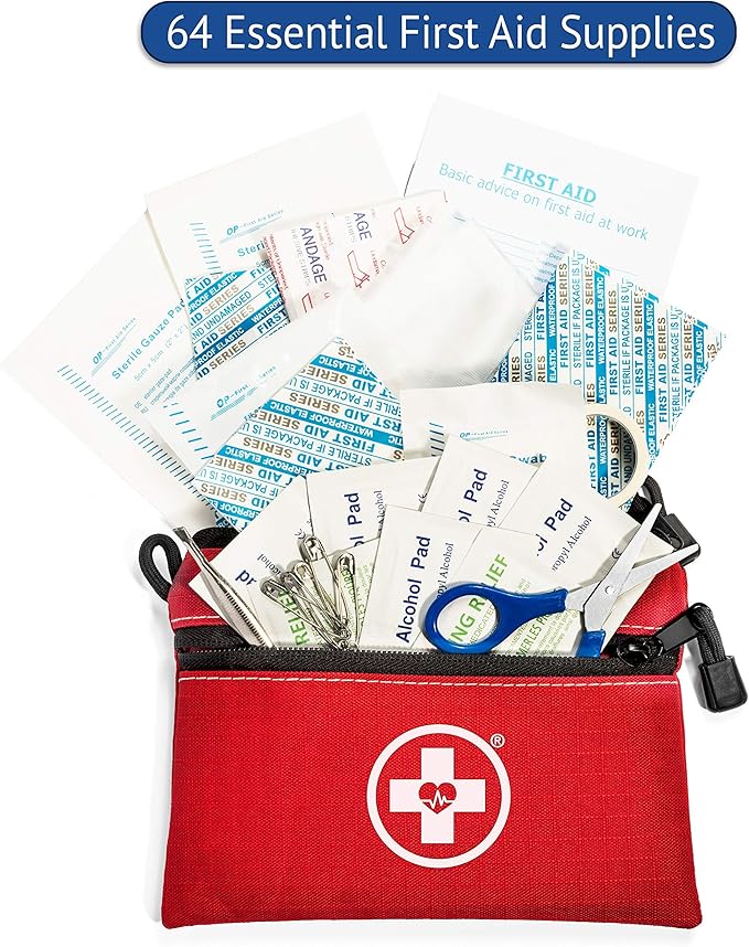 Swiss Safe Kids First Aid Kit for Kids 64 Pieces - for Travel, Home & Car Emergency Kit, Baby & Toddler First Aid, Small Portable Kit, 2 Pack