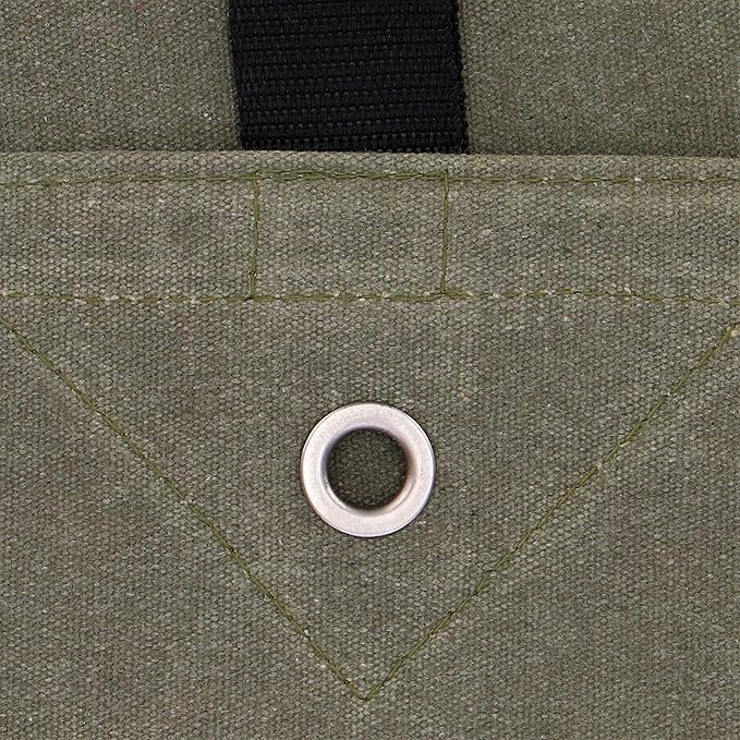 WHITEDUCK Canvas Tarp 18 oz. Heavy Duty Waterproof UV Resistant, Rustproof Grommets, Industrial & Commercial Use Cloth Tarp (Cut Size: 16'x20', Finished Size: 15'6"x19'6", Olive Drab)