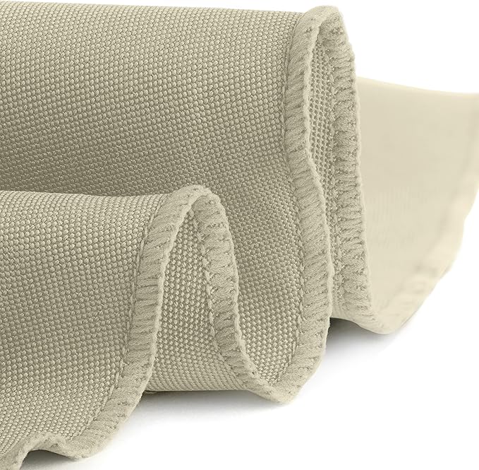 Gee Di Moda Round Tablecloth - 70 Inch Ivory Round Table Cloth for 24 to 48 Inch Round Tables - Heavy Duty Washable Fabric - for Buffet Table, Holiday Party, Dinner, Wedding & Baby Shower