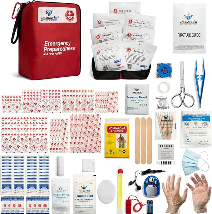 First Aid Kit 180 Piece – Flex Spending & Health Saving Eligible - Emergency First Aid Kit for Home, Car, Travel & Camping – Waterproof, Portable Medical Kit for Family & Workplace