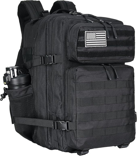 45L Tactical Assault Backpack 3 day assault pack with Molle Waterproof backpack Rucksack for Tactical Backpacks (Black)