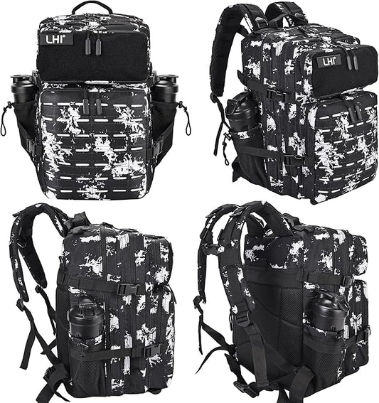 LHI Tactical Military Backpack for Men 25L/45L Large Molle Army Assault Pack 3 Day Hiking Rucksack With Bottle Holder