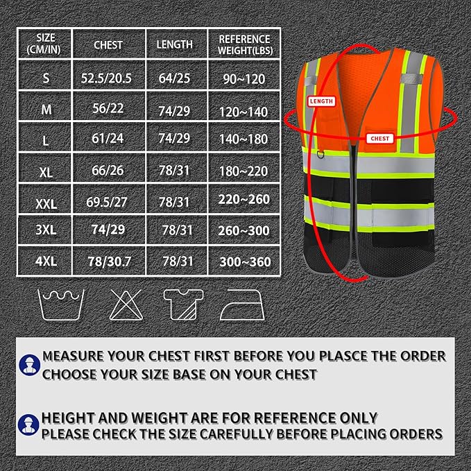 BeautyWill 10 Pack Custom Logo Safety Vest ANSI Class 2 High Visibility Reflective Vest Personalized Construction Vest Bulk