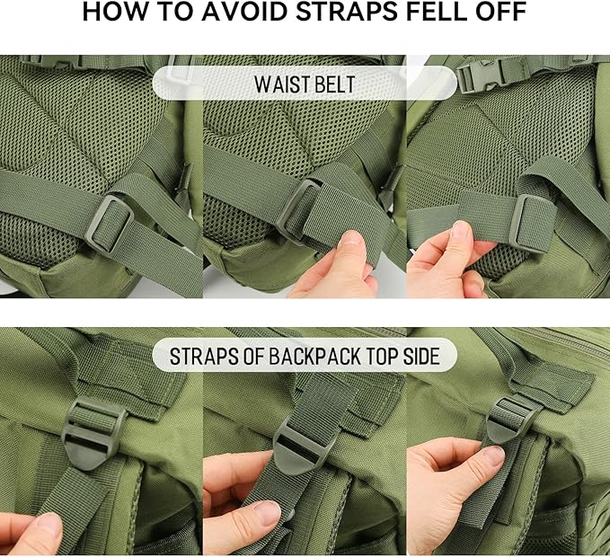 REEBOW GEAR Military Tactical Backpack Large Army 3 Day Assault Pack Molle Bag Army Green