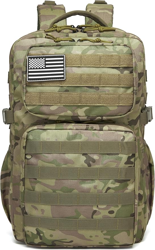 Wotony Military Tactical Backpack for Men Waterproof Daypack 3 Day Assault Pack Molle Bag with Water Bottle Holder
