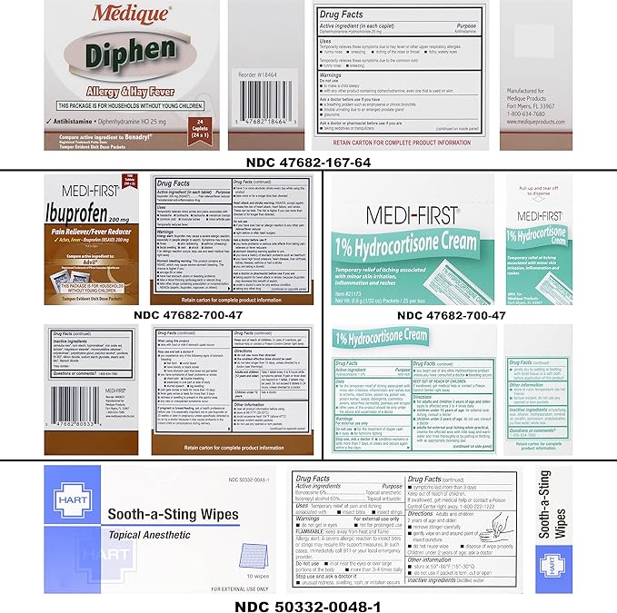 MFASCO First Aid Kit Refill - 25 Person Kit Restock with Essential Medical Supplies for Home, Office, and Auto Emergencies - Compact Size (8x7 inches) - Comprehensive EMT Restock