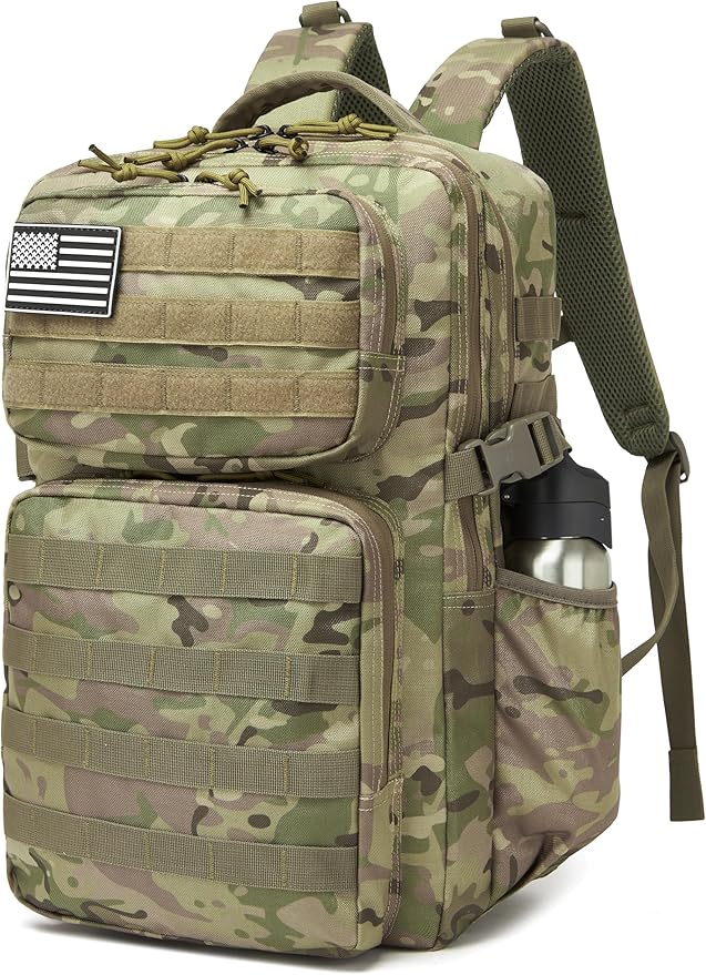 Wotony Military Tactical Backpack for Men Waterproof Daypack 3 Day Assault Pack Molle Bag with Water Bottle Holder