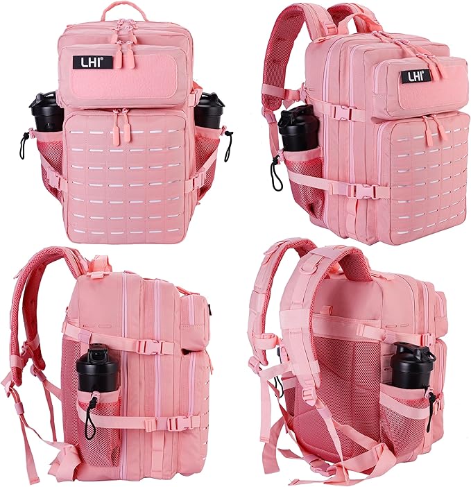 LHI Tactical Military Backpack for Men 25L/45L Large Molle Army Assault Pack 3 Day Hiking Rucksack With Bottle Holder