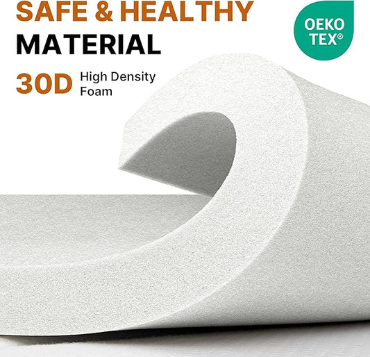 4 INCH Extra Thick Memory Foam Camping Mattress, 30D Foam Camp Pad for Car Tent Cot, Roll Up Mattress for Guests Sleepovers RV Truck Camper