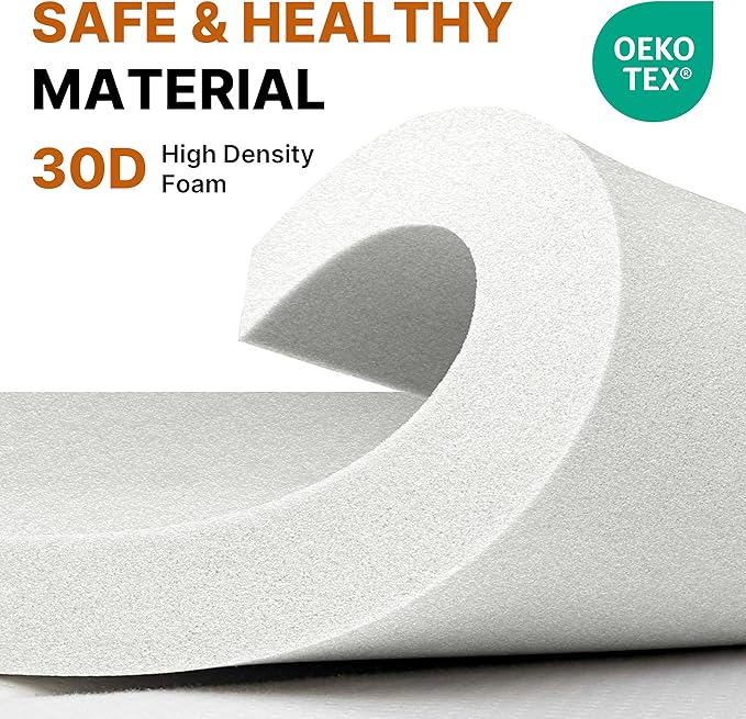 4 INCH Extra Thick Memory Foam Camping Mattress, 30D Foam Camp Pad for Car Tent Cot, Roll Up Mattress for Guests Sleepovers RV Truck Camper