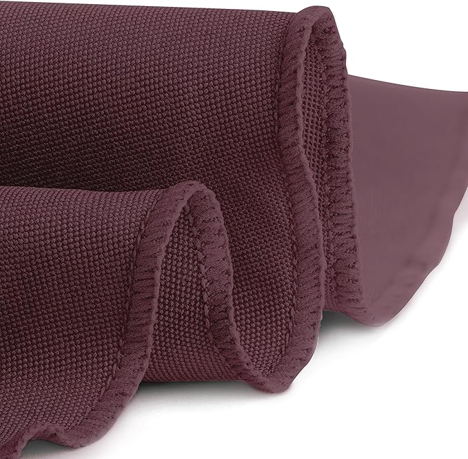 Gee Di Moda Round Tablecloth - 132 Inch Burgundy Round Table Cloth for 72 to 96 Inch Round Tables - Heavy Duty Washable Fabric - for Buffet Table, Holiday Party, Dinner, Wedding & Baby Shower