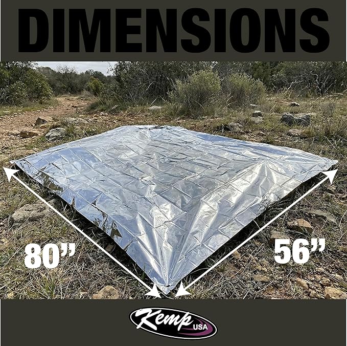 Kemp USA Emergency Mylar Blanket - Pack of 25, Lightweight Multipurpose First Aid Blanket, Used by US Customs & Border Patrol for Survival Gear and Supplies, Ideal for Bug Out Bag & Emergency Kit