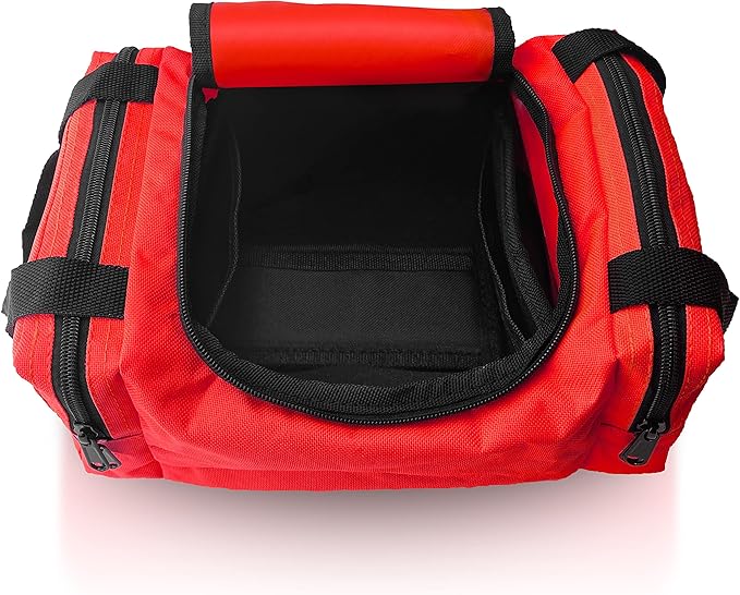 ASA TECHMED First Aid Responder EMS Emergency Medical Trauma Bag EMT, Fire Fighter, Police Officer, Paramedics, Nurse, Red