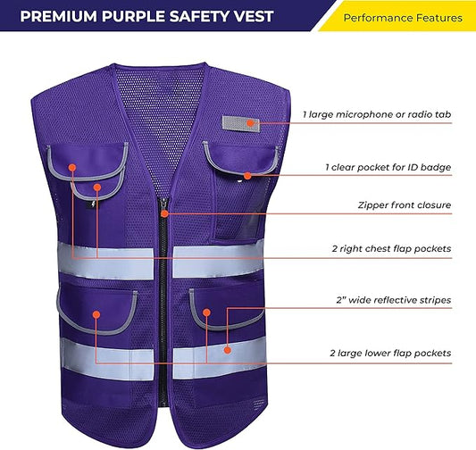Shine Bright Safety Vest - High Visibility with Reflective Straps and Pockets – Premium, Soft, Durable, and Breathable