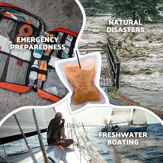 OTS Osmo Waterdrop 5-Pack Water Purifier & Desalination Pouch, Portable Forward Osmosis Filtration System for Fresh or Brackish Water, Emergency Survival Kit Essential for Hiking & Disaster Prep
