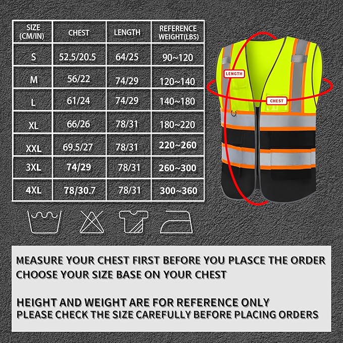 BeautyWill 10 Pack Custom Logo Safety Vest ANSI Class 2 High Visibility Reflective Vest Personalized Construction Vest Bulk