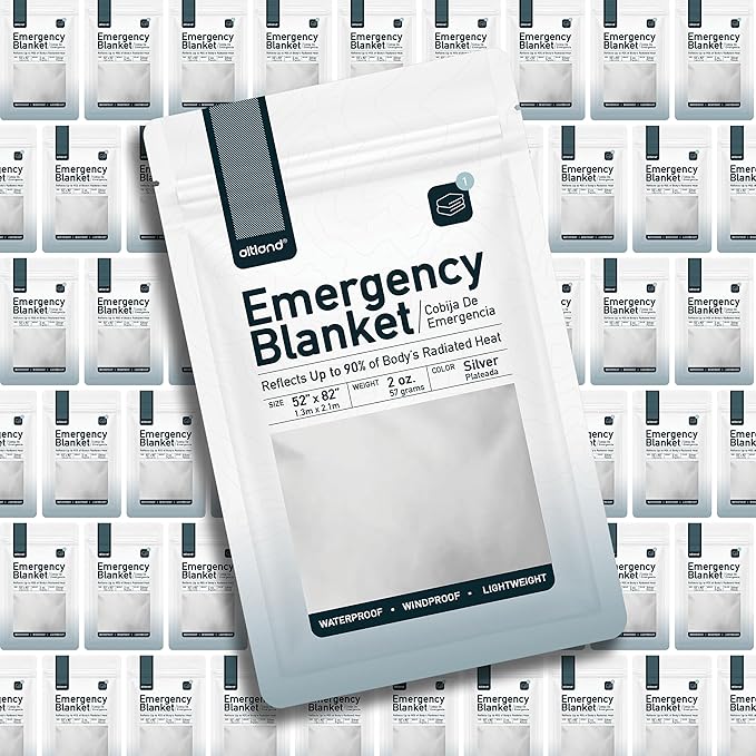 Altland 50 Pack of Emergency Blankets - Bulk Heat Reflective Blankets for Winter Survival Kits, Disaster Preparedness, Cold Weather Camping, and Homeless Care Packages