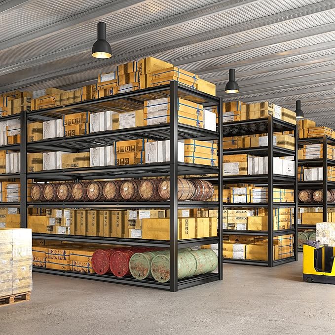 REIBII 60" W Garage Shelving, 3000LBS Metal Shelving Units, 6 Tier Storage Shelves, Adjustable Heavy Duty Shelving and Storage Rack for Warehouse, Pantry, Basement, 60" W x 84" Hx 24" D
