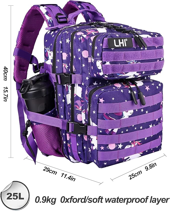 LHI Tactical Military Backpack for Men and Women 25L/35L Army Assault Pack Bag Small Rucksack with Bottle Holder
