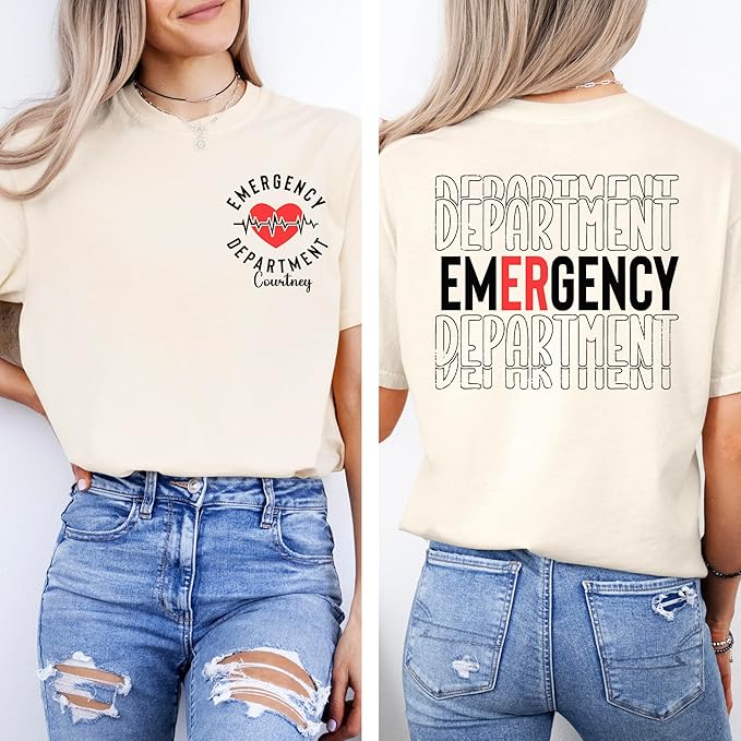 Personalized Emergency Department Sweatshirt, ER Nurse Shirt with Name, Medical Staff Sweater, Hospital Team Crewneck, Nursing Gift for Healthcare Workers, Healthcare Workers Matching Apparel GIft